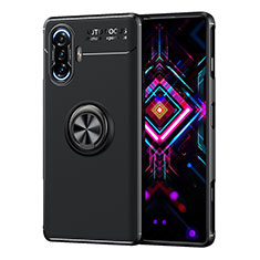 Funda Silicona Carcasa Ultrafina Goma con Magnetico Anillo de dedo Soporte SD1 para Xiaomi Redmi K40 Gaming 5G Negro