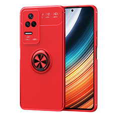 Funda Silicona Carcasa Ultrafina Goma con Magnetico Anillo de dedo Soporte SD1 para Xiaomi Redmi K40S 5G Rojo