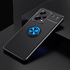 Funda Silicona Carcasa Ultrafina Goma con Magnetico Anillo de dedo Soporte SD1 para Xiaomi Redmi Note 12 Pro+ Plus 5G Azul y Negro