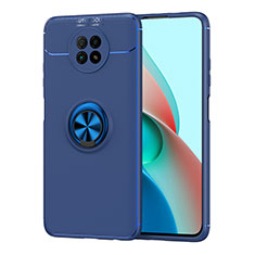 Funda Silicona Carcasa Ultrafina Goma con Magnetico Anillo de dedo Soporte SD1 para Xiaomi Redmi Note 9 5G Azul