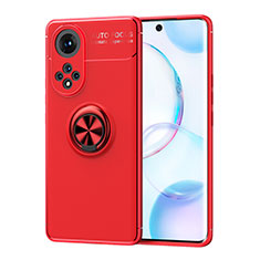 Funda Silicona Carcasa Ultrafina Goma con Magnetico Anillo de dedo Soporte SD2 para Huawei Honor 50 5G Rojo