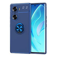 Funda Silicona Carcasa Ultrafina Goma con Magnetico Anillo de dedo Soporte SD2 para Huawei Honor 60 5G Azul