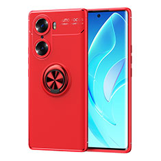 Funda Silicona Carcasa Ultrafina Goma con Magnetico Anillo de dedo Soporte SD2 para Huawei Honor 60 Pro 5G Rojo