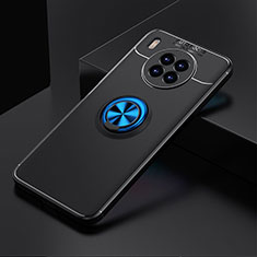 Funda Silicona Carcasa Ultrafina Goma con Magnetico Anillo de dedo Soporte SD2 para Huawei Nova 8i Azul y Negro