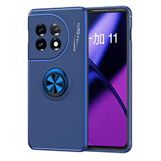 Funda Silicona Carcasa Ultrafina Goma con Magnetico Anillo de dedo Soporte SD2 para OnePlus 11 5G Azul