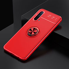 Funda Silicona Carcasa Ultrafina Goma con Magnetico Anillo de dedo Soporte SD2 para OnePlus Nord CE 5G Rojo