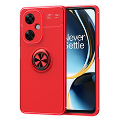 Funda Silicona Carcasa Ultrafina Goma con Magnetico Anillo de dedo Soporte SD2 para OnePlus Nord N30 5G Rojo