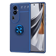 Funda Silicona Carcasa Ultrafina Goma con Magnetico Anillo de dedo Soporte SD2 para Oppo Reno10 Pro+ Plus 5G Azul