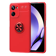 Funda Silicona Carcasa Ultrafina Goma con Magnetico Anillo de dedo Soporte SD2 para Realme 10 Pro 5G Rojo