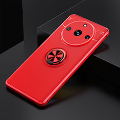 Funda Silicona Carcasa Ultrafina Goma con Magnetico Anillo de dedo Soporte SD2 para Realme 11 Pro 5G Rojo