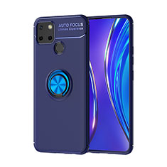 Funda Silicona Carcasa Ultrafina Goma con Magnetico Anillo de dedo Soporte SD2 para Realme C12 Azul