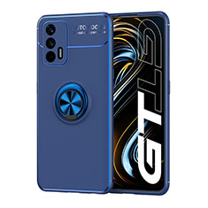 Funda Silicona Carcasa Ultrafina Goma con Magnetico Anillo de dedo Soporte SD2 para Realme GT 5G Azul