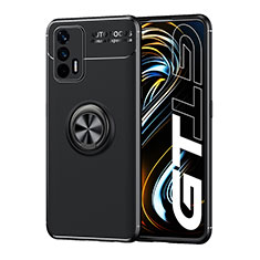 Funda Silicona Carcasa Ultrafina Goma con Magnetico Anillo de dedo Soporte SD2 para Realme GT Neo 5G Negro