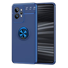 Funda Silicona Carcasa Ultrafina Goma con Magnetico Anillo de dedo Soporte SD2 para Realme GT2 Pro 5G Azul