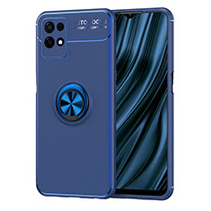 Funda Silicona Carcasa Ultrafina Goma con Magnetico Anillo de dedo Soporte SD2 para Realme Narzo 50 4G Azul