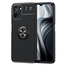 Funda Silicona Carcasa Ultrafina Goma con Magnetico Anillo de dedo Soporte SD2 para Realme Q5x 5G Negro