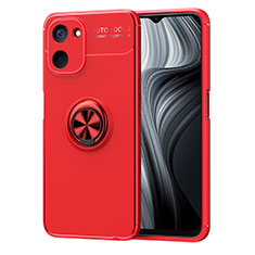 Funda Silicona Carcasa Ultrafina Goma con Magnetico Anillo de dedo Soporte SD2 para Realme V20 5G Rojo