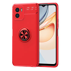 Funda Silicona Carcasa Ultrafina Goma con Magnetico Anillo de dedo Soporte SD2 para Vivo iQOO U5x Rojo