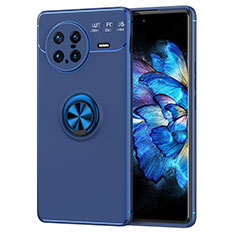 Funda Silicona Carcasa Ultrafina Goma con Magnetico Anillo de dedo Soporte SD2 para Vivo X Note Azul