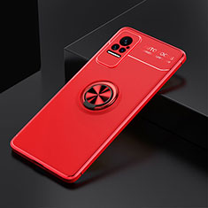 Funda Silicona Carcasa Ultrafina Goma con Magnetico Anillo de dedo Soporte SD2 para Xiaomi Civi 1S 5G Rojo