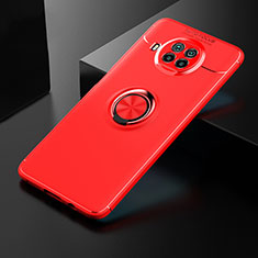 Funda Silicona Carcasa Ultrafina Goma con Magnetico Anillo de dedo Soporte SD2 para Xiaomi Mi 10i 5G Rojo
