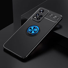 Funda Silicona Carcasa Ultrafina Goma con Magnetico Anillo de dedo Soporte SD2 para Xiaomi Mi 11i 5G (2022) Azul y Negro