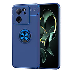 Funda Silicona Carcasa Ultrafina Goma con Magnetico Anillo de dedo Soporte SD2 para Xiaomi Mi 13T Pro 5G Azul