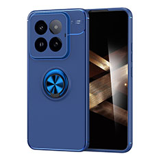 Funda Silicona Carcasa Ultrafina Goma con Magnetico Anillo de dedo Soporte SD2 para Xiaomi Mi 14 5G Azul