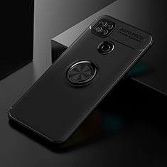 Funda Silicona Carcasa Ultrafina Goma con Magnetico Anillo de dedo Soporte SD2 para Xiaomi POCO C3 Negro