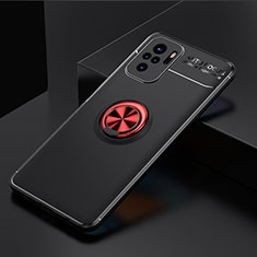 Funda Silicona Carcasa Ultrafina Goma con Magnetico Anillo de dedo Soporte SD2 para Xiaomi Poco M5S Rojo y Negro