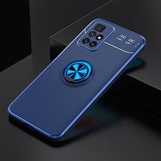 Funda Silicona Carcasa Ultrafina Goma con Magnetico Anillo de dedo Soporte SD2 para Xiaomi Redmi 10 (2022) Azul