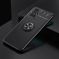 Funda Silicona Carcasa Ultrafina Goma con Magnetico Anillo de dedo Soporte SD2 para Xiaomi Redmi 10 (2022) Negro
