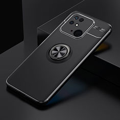 Funda Silicona Carcasa Ultrafina Goma con Magnetico Anillo de dedo Soporte SD2 para Xiaomi Redmi 10C 4G Negro