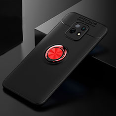 Funda Silicona Carcasa Ultrafina Goma con Magnetico Anillo de dedo Soporte SD2 para Xiaomi Redmi 10X Pro 5G Rojo y Negro