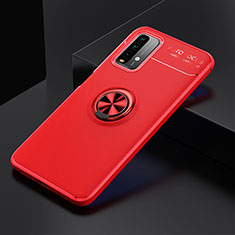 Funda Silicona Carcasa Ultrafina Goma con Magnetico Anillo de dedo Soporte SD2 para Xiaomi Redmi 9 Power Rojo