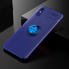 Funda Silicona Carcasa Ultrafina Goma con Magnetico Anillo de dedo Soporte SD2 para Xiaomi Redmi 9i Azul