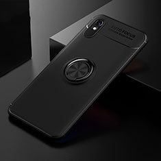 Funda Silicona Carcasa Ultrafina Goma con Magnetico Anillo de dedo Soporte SD2 para Xiaomi Redmi 9i Negro