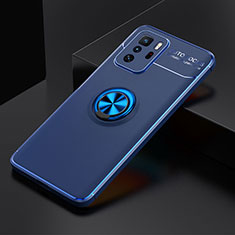 Funda Silicona Carcasa Ultrafina Goma con Magnetico Anillo de dedo Soporte SD2 para Xiaomi Redmi Note 10 Pro 5G Azul