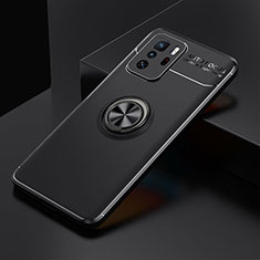 Funda Silicona Carcasa Ultrafina Goma con Magnetico Anillo de dedo Soporte SD2 para Xiaomi Redmi Note 10 Pro 5G Negro