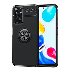 Funda Silicona Carcasa Ultrafina Goma con Magnetico Anillo de dedo Soporte SD2 para Xiaomi Redmi Note 11S 4G Negro