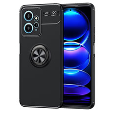 Funda Silicona Carcasa Ultrafina Goma con Magnetico Anillo de dedo Soporte SD2 para Xiaomi Redmi Note 12 4G Negro