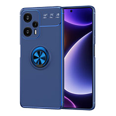 Funda Silicona Carcasa Ultrafina Goma con Magnetico Anillo de dedo Soporte SD2 para Xiaomi Redmi Note 12 Turbo 5G Azul