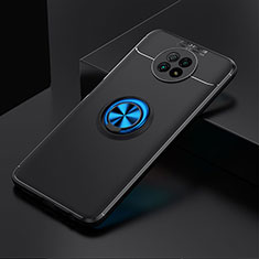 Funda Silicona Carcasa Ultrafina Goma con Magnetico Anillo de dedo Soporte SD2 para Xiaomi Redmi Note 9 5G Azul y Negro