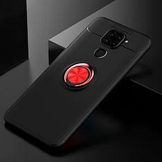 Funda Silicona Carcasa Ultrafina Goma con Magnetico Anillo de dedo Soporte SD2 para Xiaomi Redmi Note 9 Rojo y Negro