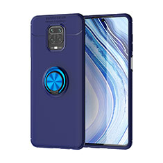 Funda Silicona Carcasa Ultrafina Goma con Magnetico Anillo de dedo Soporte SD2 para Xiaomi Redmi Note 9S Azul