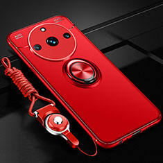 Funda Silicona Carcasa Ultrafina Goma con Magnetico Anillo de dedo Soporte SD3 para Realme Narzo 60 Pro 5G Rojo