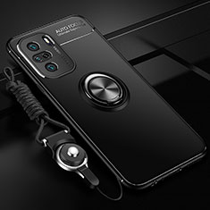 Funda Silicona Carcasa Ultrafina Goma con Magnetico Anillo de dedo Soporte SD3 para Xiaomi Mi 11X 5G Negro