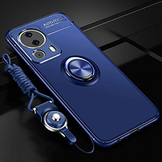 Funda Silicona Carcasa Ultrafina Goma con Magnetico Anillo de dedo Soporte SD3 para Xiaomi Mi 12 Lite NE 5G Azul