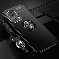Funda Silicona Carcasa Ultrafina Goma con Magnetico Anillo de dedo Soporte SD3 para Xiaomi Mi 12 Lite NE 5G Negro