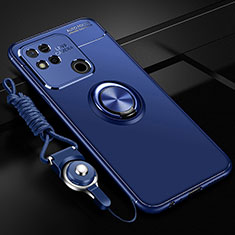 Funda Silicona Carcasa Ultrafina Goma con Magnetico Anillo de dedo Soporte SD3 para Xiaomi POCO C31 Azul